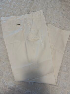Michael Kors Women Cream Dress Pants - Tailored Flat Front